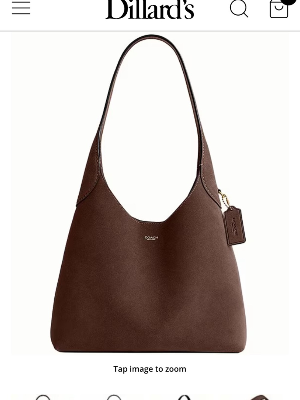 Coach Chocolate Brown Leather Shoulder Hobo Bag